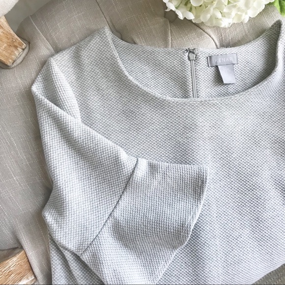 Kenar • Gray Ruffle Sleeve Shift Dress - Picture 2 of 10